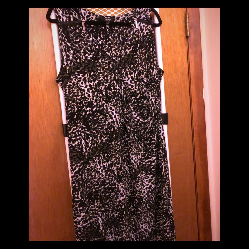 Alfani 2X faux wrap dress w/ zipper details accent